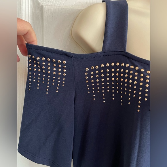 Navy blue embellished shirt - Picture 3 of 4